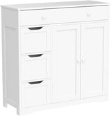 Bathroom Free-Standing Floor Cabinet, Practical Storage Cabinet with 4 Drawers