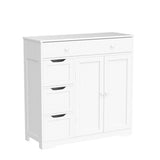 Bathroom Free-Standing Floor Cabinet, Practical Storage Cabinet with 4 Drawers