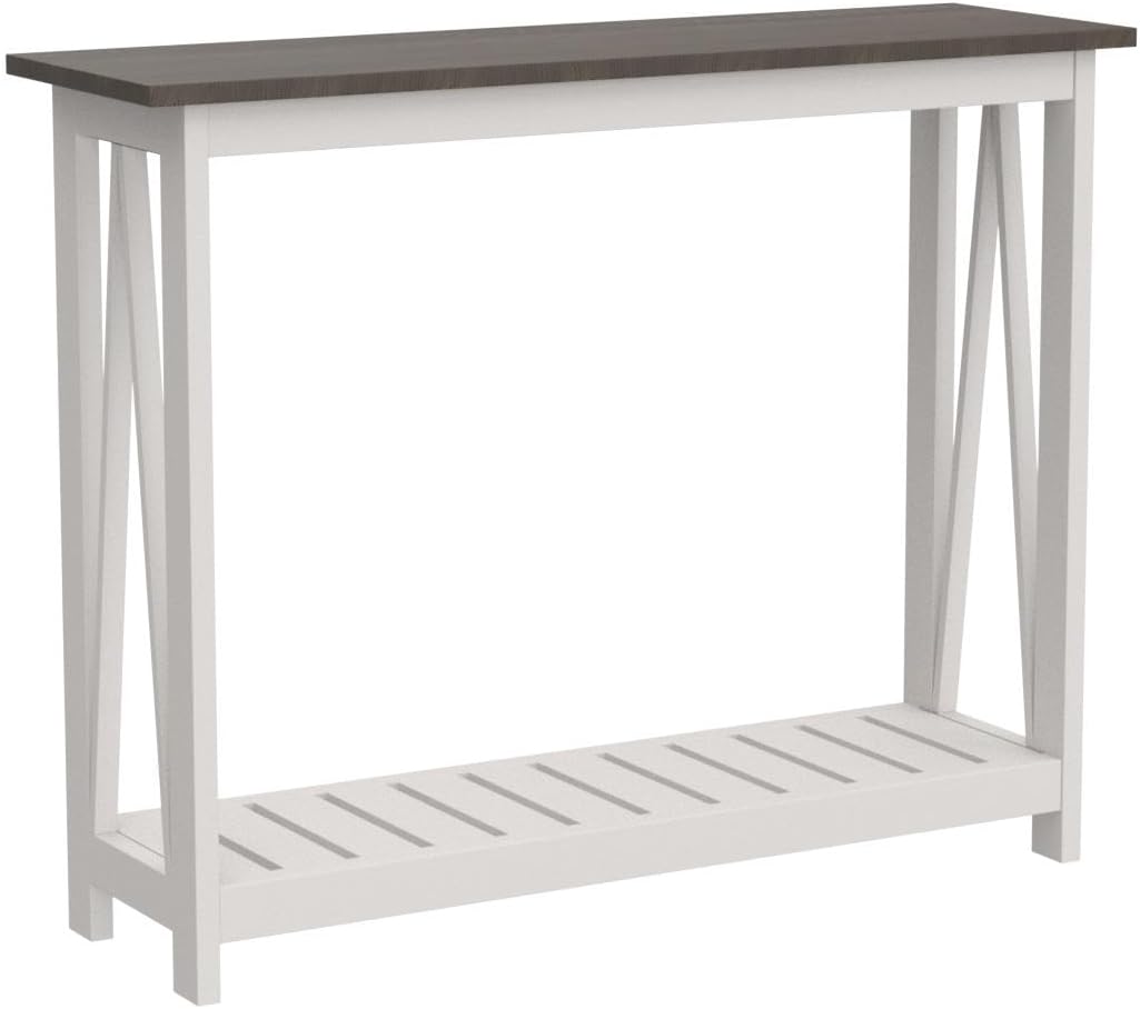 Farmhouse Console Table, Rustic Vintage Narrow Sofa Table for Entryway,