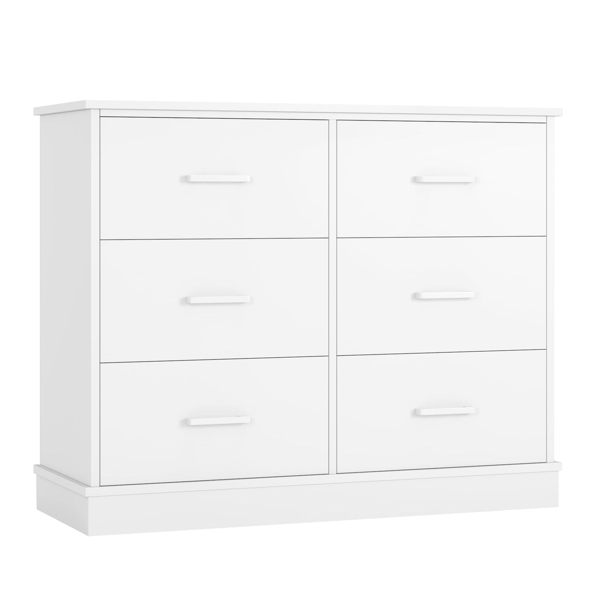 White Dresser 6 Drawer Dresser, White Chest of Drawers Modern Dresser