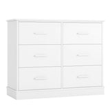 White Dresser 6 Drawer Dresser, White Chest of Drawers Modern Dresser