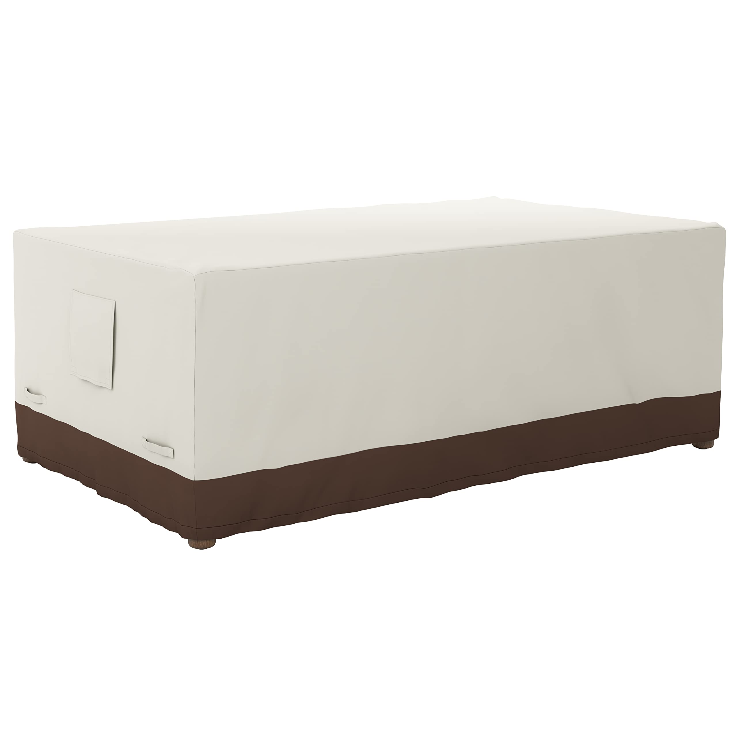Outdoor Patio Dining Table Cover, Waterproof, Anti-UV, Durable, Beige/Tan, 75"x45"