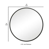 Round Shape Sleek Frame Mirror, Black