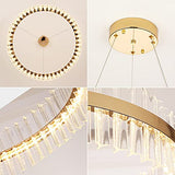 Clear Crystal LED Ceiling Chandelier Fixture Modern Golden Crystal Prism Pendant