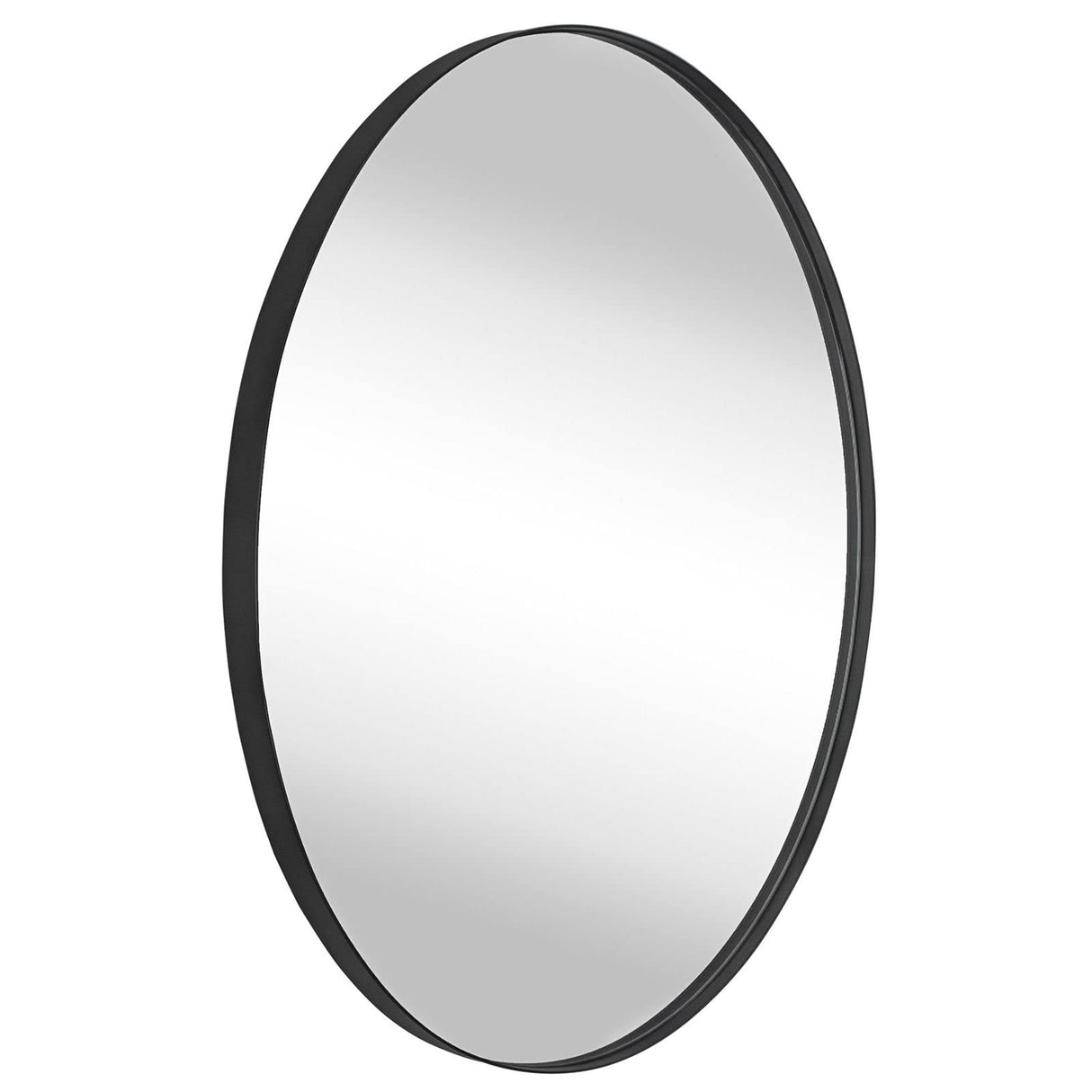 Oval Black Bathroom Mirror 24'' x 36'' Matte Black Metal Framed Vanity Mirror