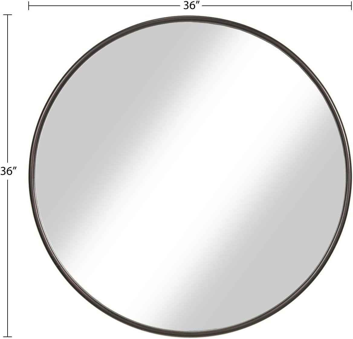 Oil Rubbed Bronze Framed Round Wall Mirror, 36" Diameter