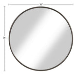 Oil Rubbed Bronze Framed Round Wall Mirror, 36" Diameter