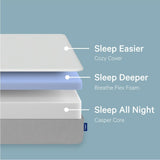 Sleep Element, Medium Firm Twin XL Mattress - Memory Foam AirScapeTM Cooling