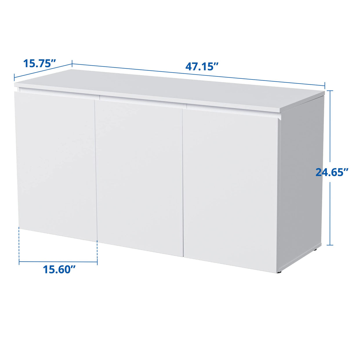 Buffet Cabinet with Storage, Coffee Bar Cabinet with 3 Doors and Adjustable Shelf, Kitchen Buffet Sideboard for Living Room, Kitchen, 47.15" L x 24.65" H x 15.75" W, White