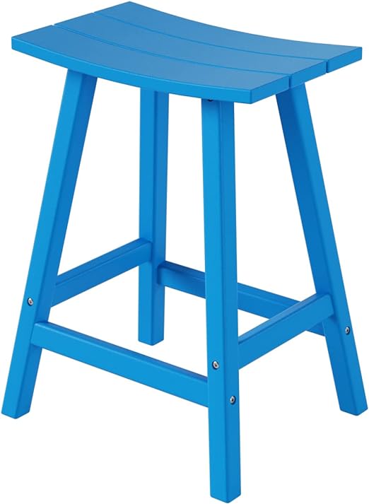 Malibu 29 Inch Outdoor Bar Stools, All Weather Resistant Poly Lumber Adirondack Bar