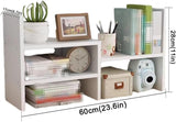 SHADAOYU Multi-Functional Desk Bookcase, Small Lightweight Desktop Organiser, Desktop Shelf Rack, Desk File Organiser, Freestanding Desk Shelf for Storage and Organisation