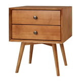 Caramel Mid Century Modern Nightstand 24'' H X 20'' W X 14'' D Size