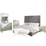 Camille 5-Piece Queen Bedroom Set Metallic Mercury