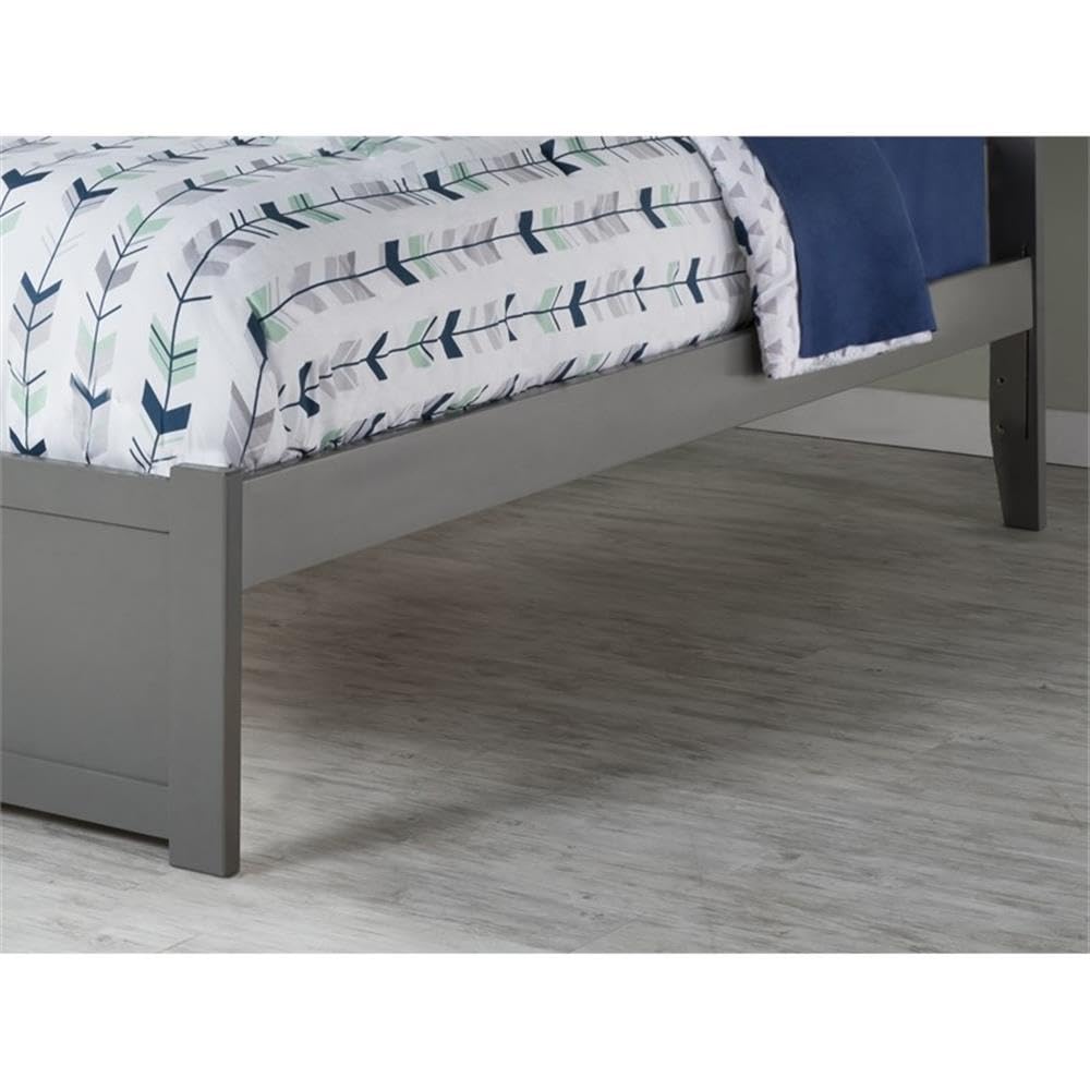 Solid Wood Storage Platform Queen Bed in Gray