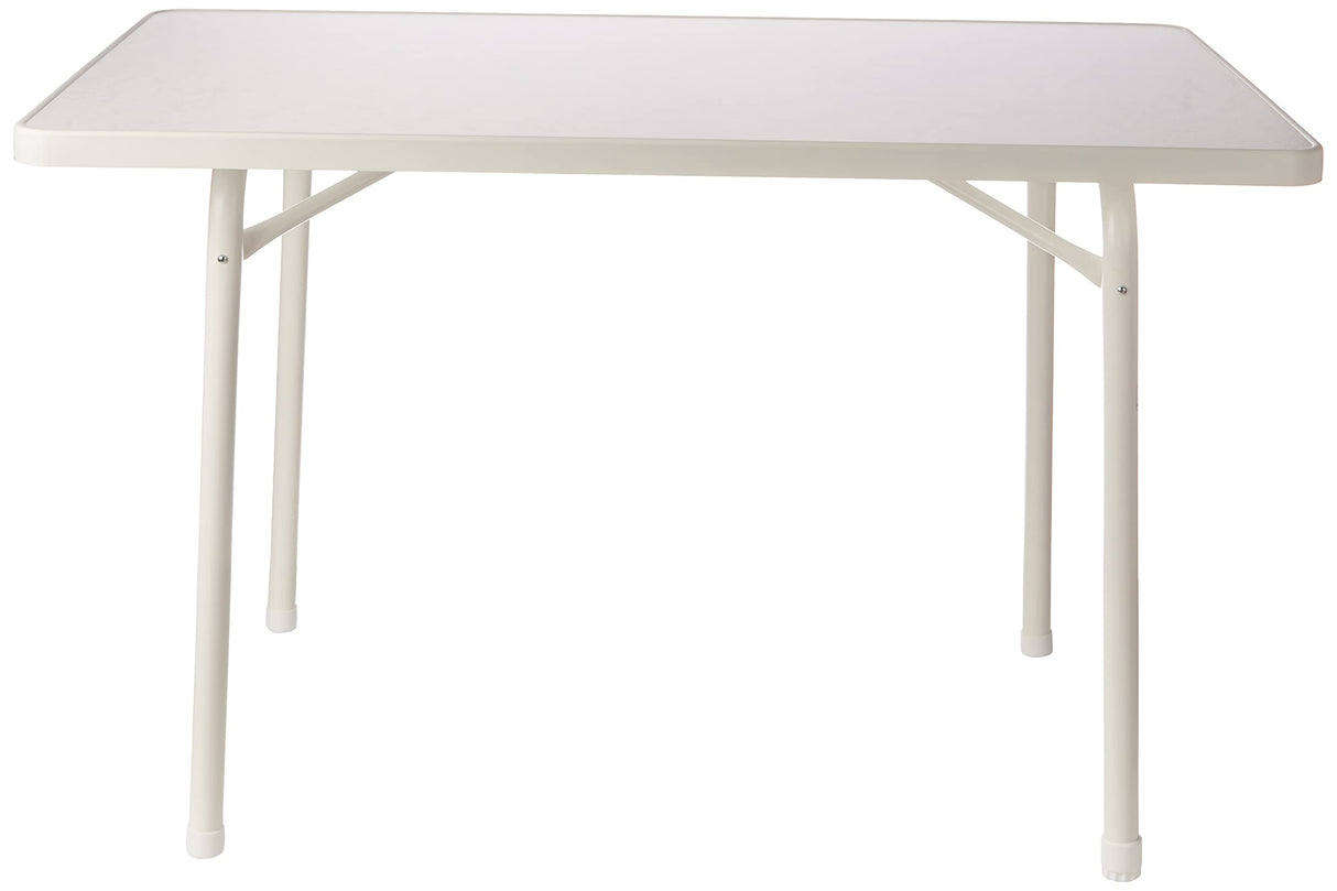120/W Rectangular Steel Garden Table, White, 115 x 70 x 72 cm
