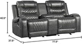 Derringer Wall Hugger Manual Double Glider Reclining Loveseat, Gray