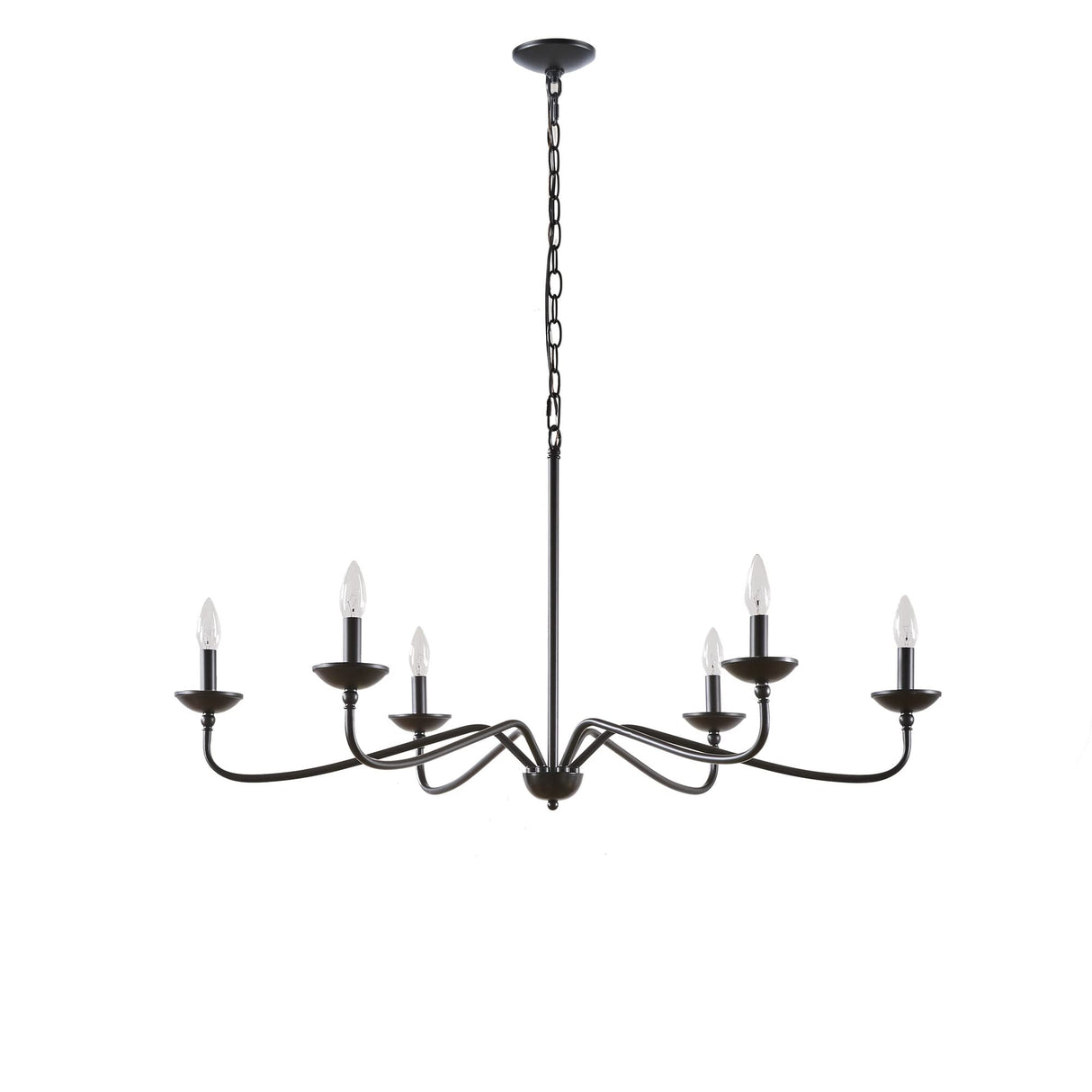 Brighton Farmhouse Metal Rustic 6-Light Chandelier - Traditional Dining Room Antique