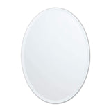 Frameless Oval Mirror, 24" x 36" Bathroom Wall Mirror w/Beveled Edge