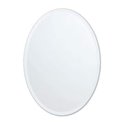 Frameless Oval Mirror,  Bathroom Wall Mirror w/Beveled Edge