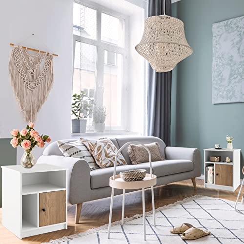 Nightstand Set of 2, Wooden Sofa Side End Table