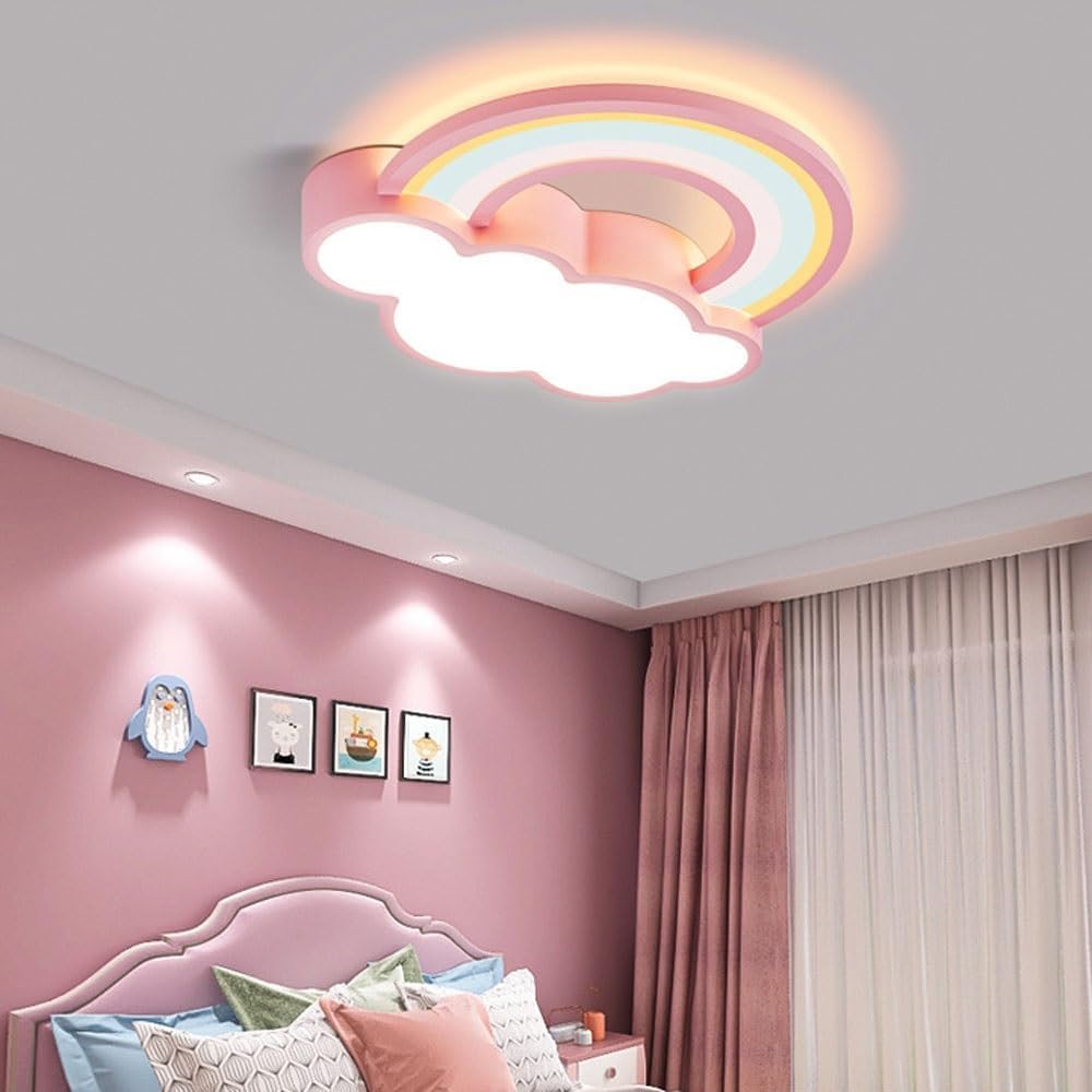 72W Cloud Ceiling Light LED Dimmable Rainbow Pink Flush Mount