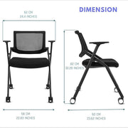 20 Pack Stackable Conference Room Chairs with Wheels and Paddle,