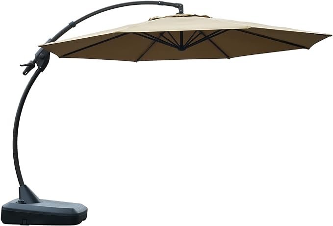 Patio Umbrella with 3 Solar panels, 48 Solar LED Lights