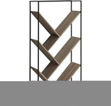 32 x 12 x 60 in. Bookcase - Dark Taupe - Black Metal