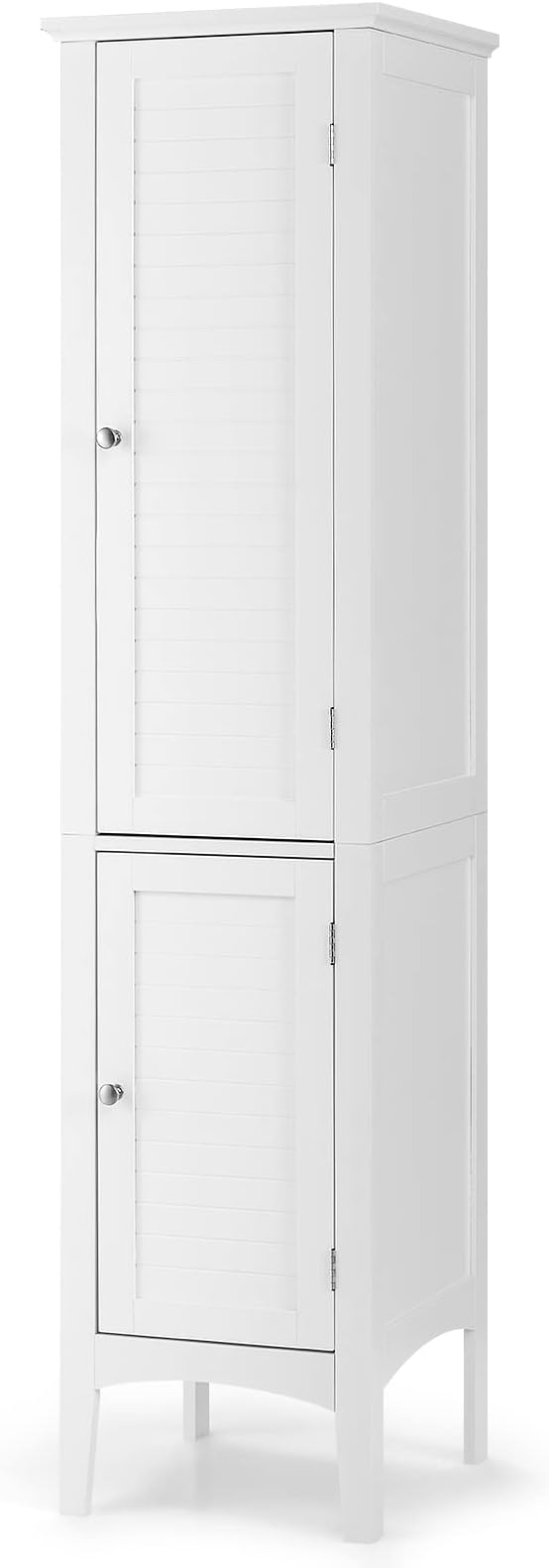 Storage Cabinet Bathroom High Cabinet with 5 Tier Storage Shelves, Freestanding Slim Cabinet,