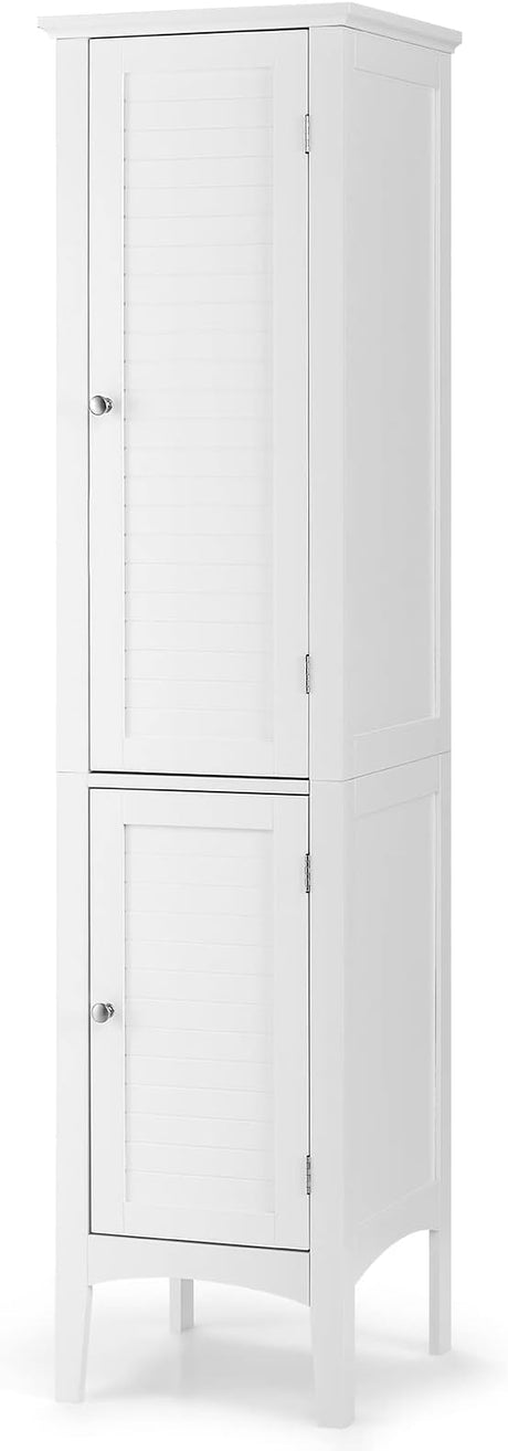 Storage Cabinet Bathroom High Cabinet with 5 Tier Storage Shelves, Freestanding Slim Cabinet,