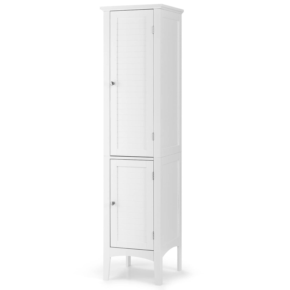 Storage Cabinet Bathroom High Cabinet with 5 Tier Storage Shelves, Freestanding Slim Cabinet,