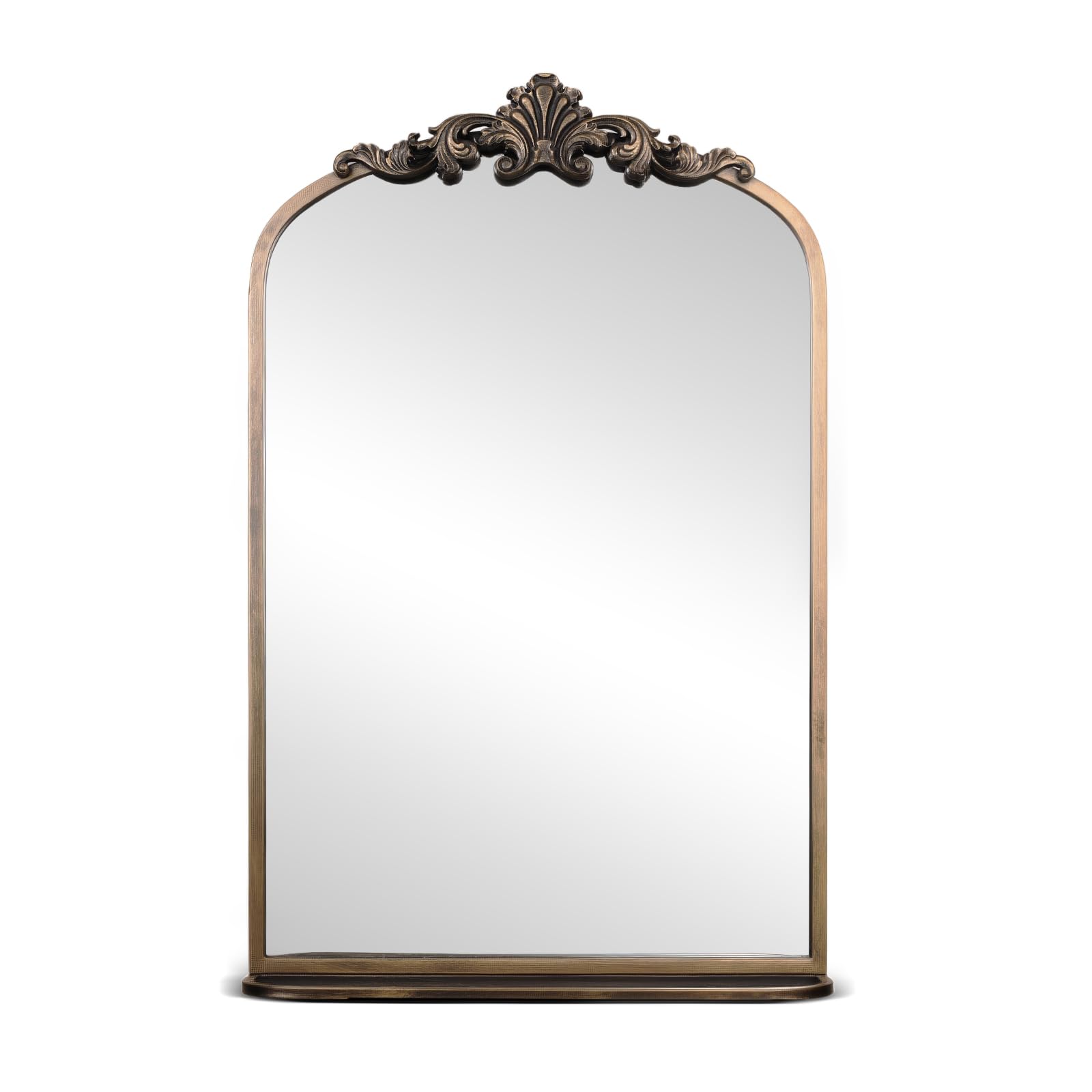 Gold Arch Baroque Mirror with Shelf 20x32