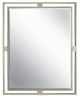 30" Brushed Nickel Rectangular Bathroom Mirror