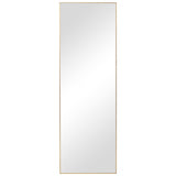 Rectangular Shape Thin Polystyrene Frame Long Mirror, Gold