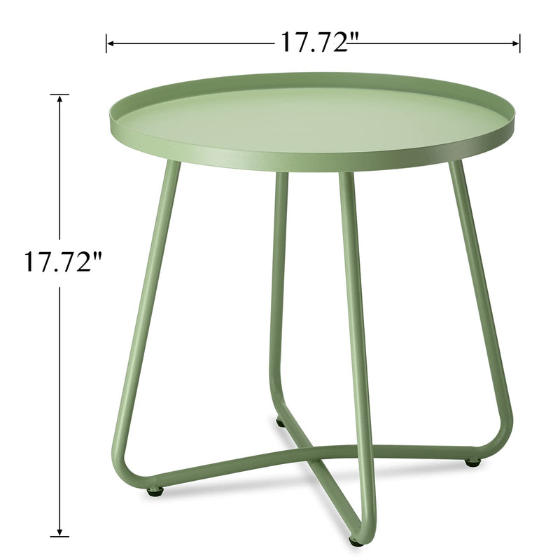 Outdoor Side Tables, Weather Resistant Steel Patio Small Round Outdoor Metal End Table