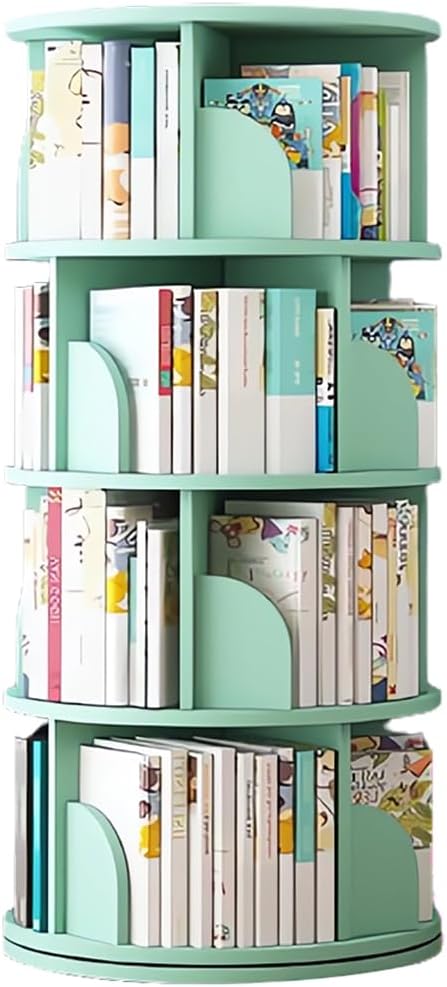 Rotating Bookshelf Tower, Circular Bookshelf for Kids&Adults