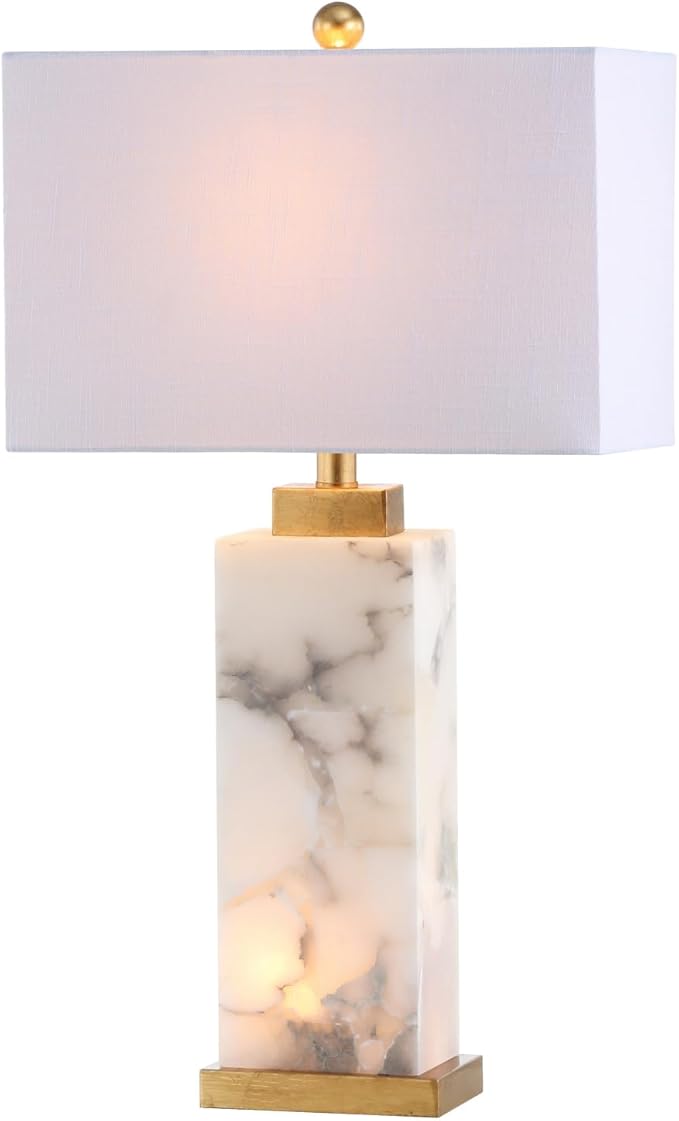 JYL6201A Elizabeth 27.5" Alabaster LED Table Lamp Coastal Contemporary Bedside Desk