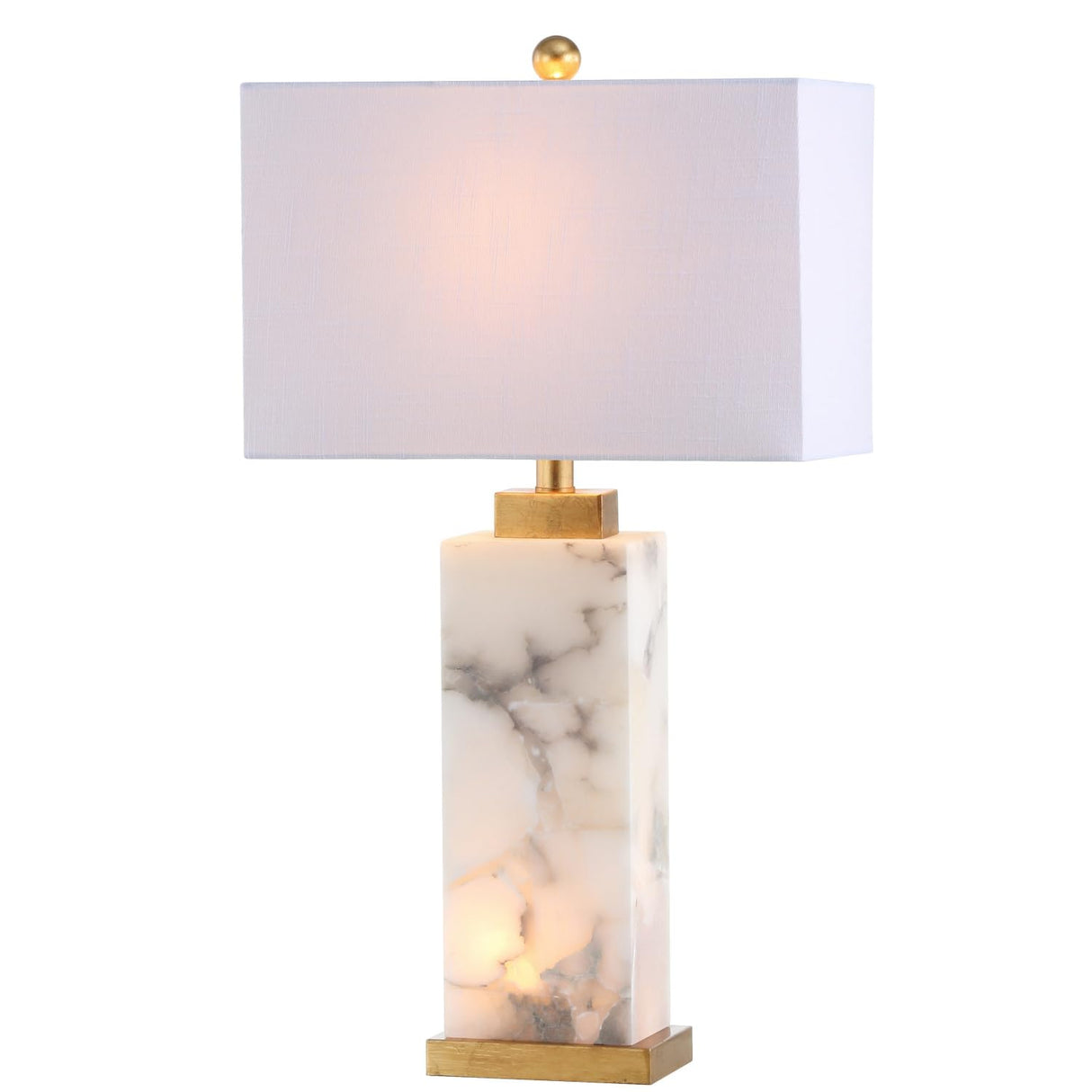 JYL6201A Elizabeth 27.5" Alabaster LED Table Lamp Coastal Contemporary Bedside Desk