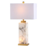 JYL6201A Elizabeth 27.5" Alabaster LED Table Lamp Coastal Contemporary Bedside Desk