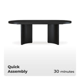 Rowanbeck Minimalist Dining Table for 8 People - Black