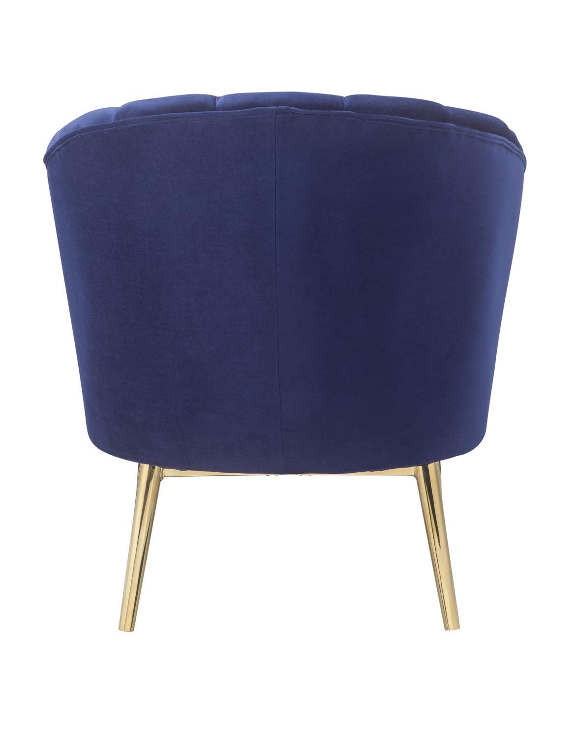 Colla Velvet Upholstery Accent Chair in Midnight Blue and Gold