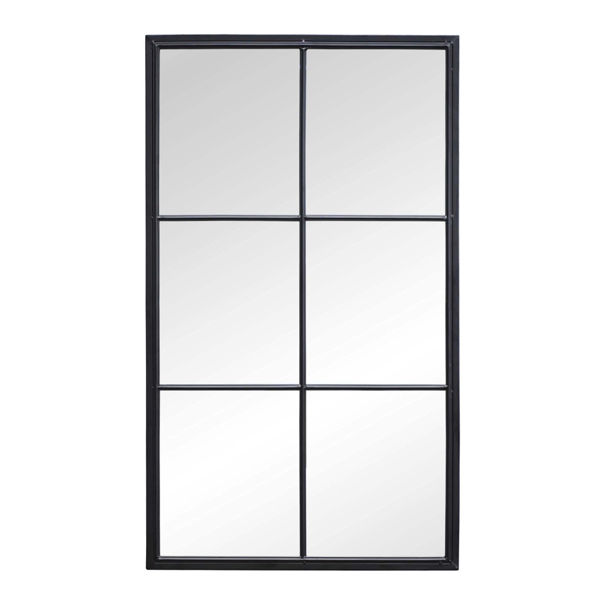 Rectangular Farmhouse Tall Wall Mirror,Metal Framed Window Mirror for Living Room