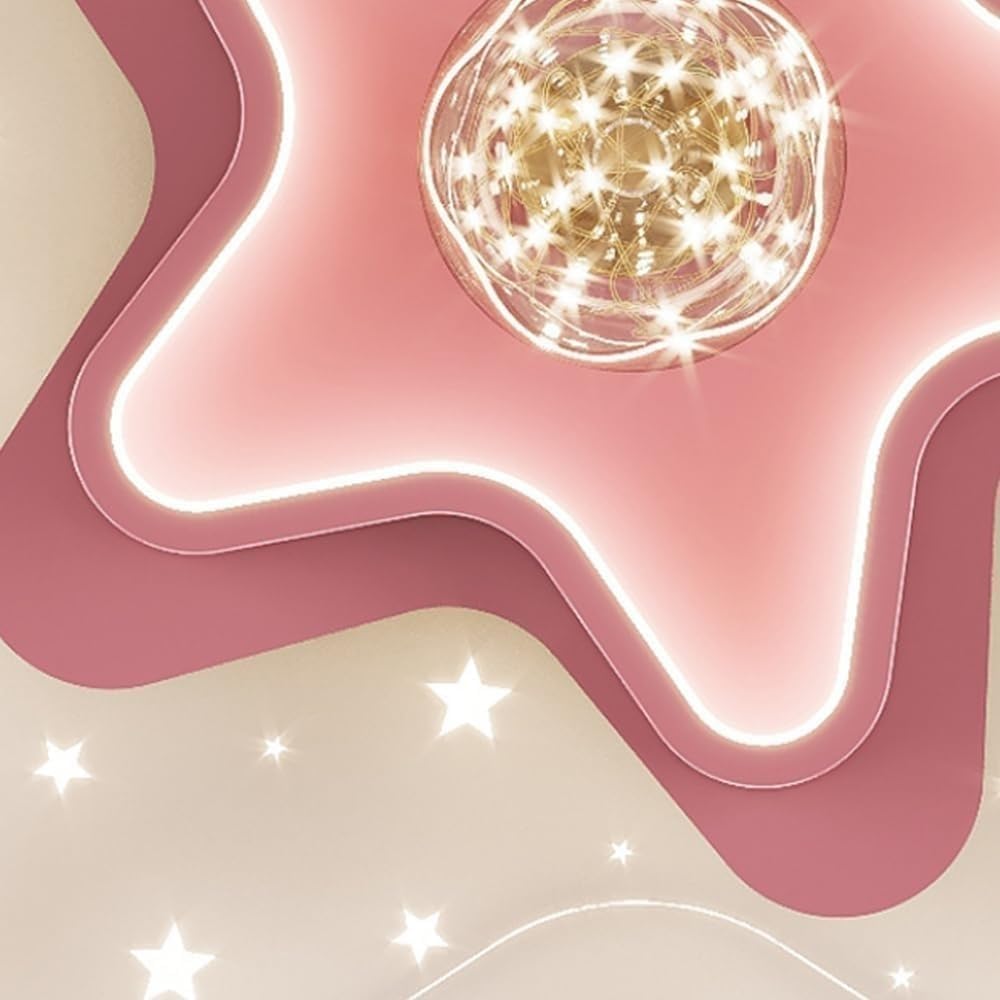 Dimmable Star LED Flush Mount Ceiling Light for Girls Bedroom