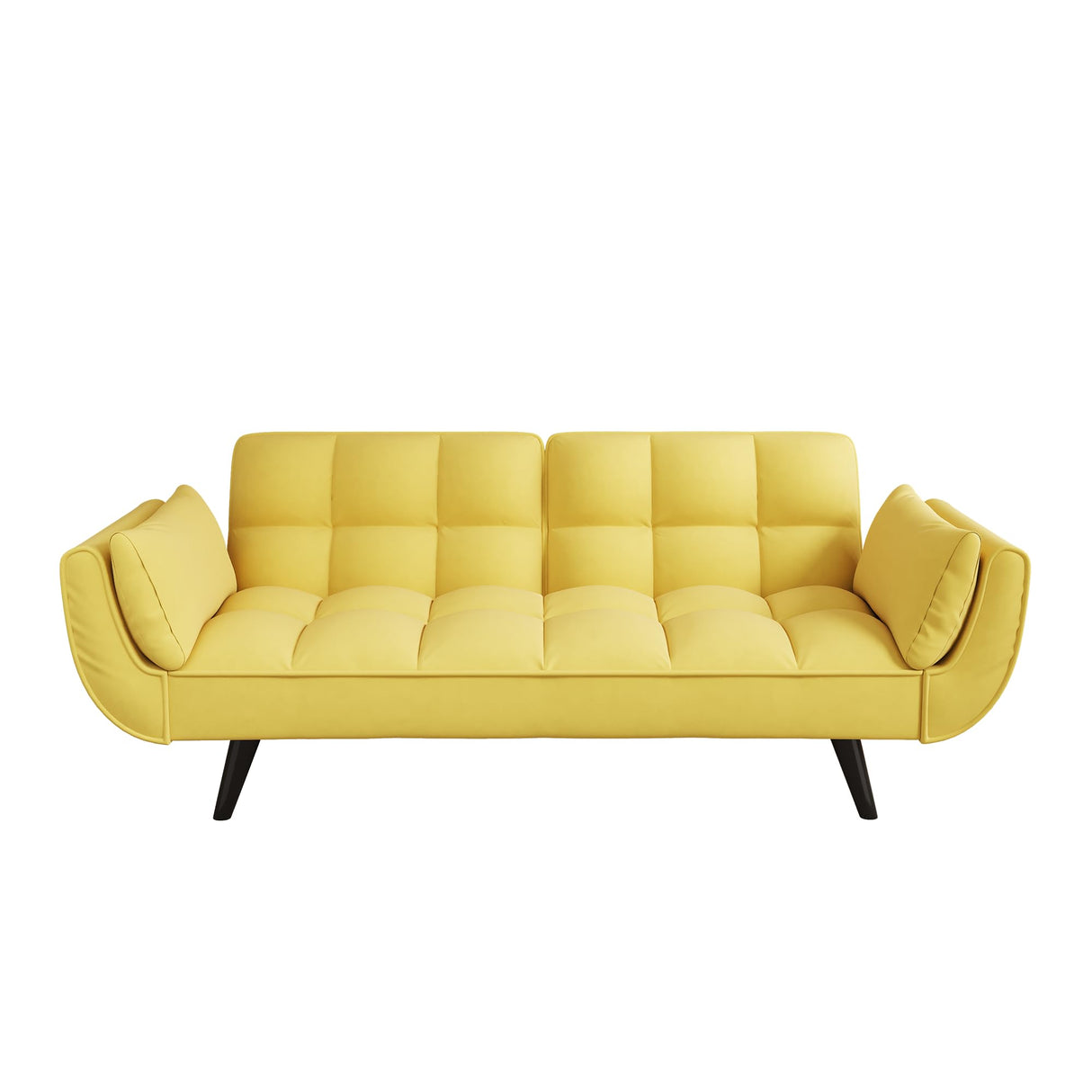 Futon Sofa Bed, Convertible Sleeper Couch 74" W Modern Velvet Loveseat