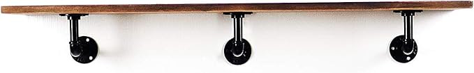 Industrial Pipe Floating Shelf Rustic Vintage Display Rack