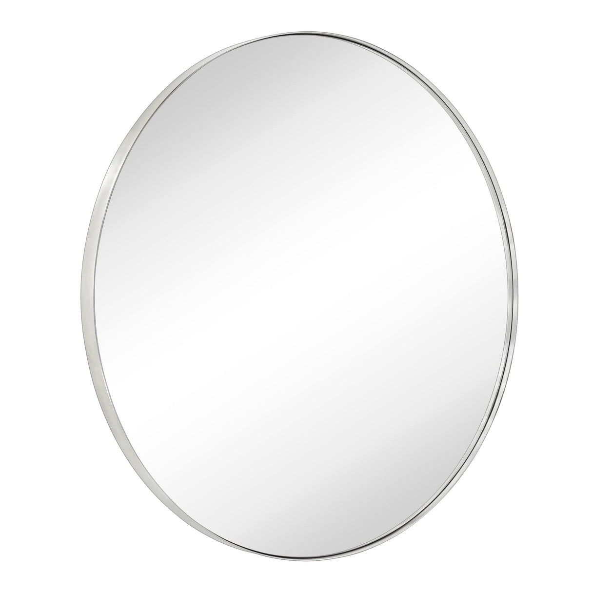 30 inch Brushed Nickel Round Mirror Circle Wall Mirror Brushed Silver Circular Round