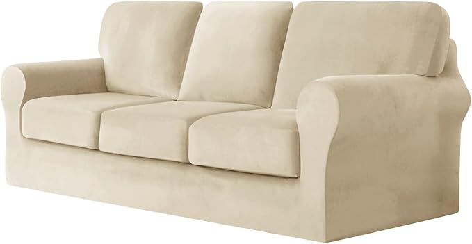 7 Piece Ektorp Sofa Cover Stretch, for 1 Base Cover, 3 Seat Cushion Covers and 3