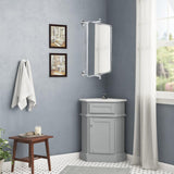 Chrome Rounded Rectangle Pivot Bathroom Mirror 14 x 22 Inch