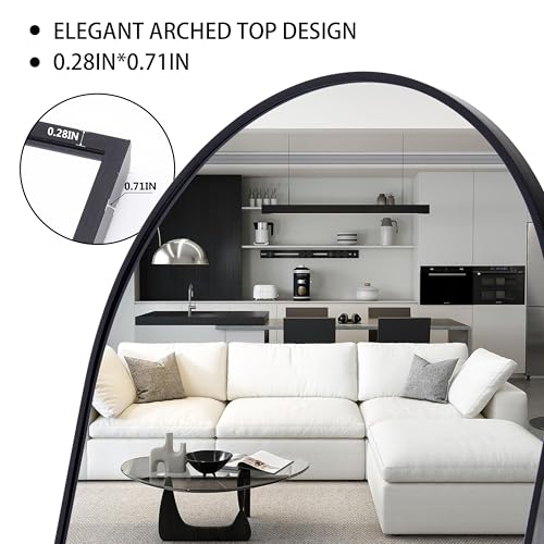 Arched Full Length Floor Mirror with Stand 59"x16"