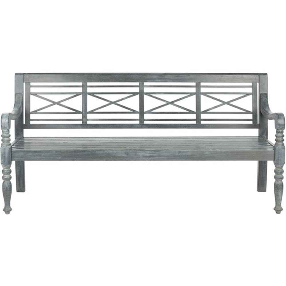 Patio Collection Martin Adirondack Acacia Wood Bench, Ash Grey